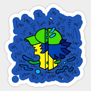 Devided Boy Sticker